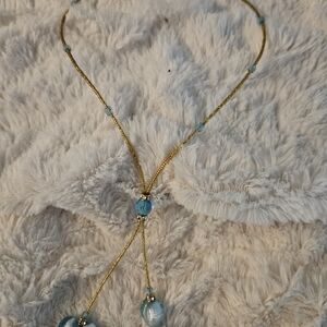 Elegant Gold and Blue Necklace